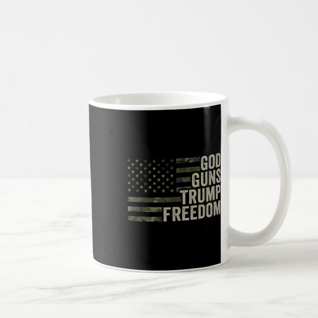Caneca De Café Deus Arma Liberdade Imensa - Camuflagem Engraçada  (Direita)