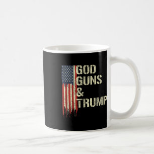 Caneca De Café Deus Armas e Trump I segundo Alteração Bandeira