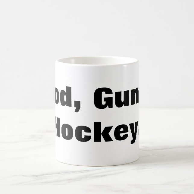 Caneca De Café Deus, armas, Hockey. (Centro)