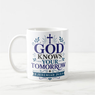 Caneca De Café Deus Conhece a Sua Amanhã Citação de Verdade Bíbli