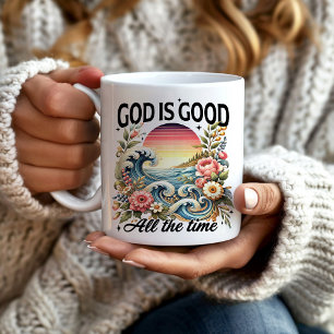 Caneca De Café Deus cristão é bom o tempo todo