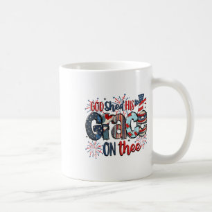 Caneca De Café Deus Deu Sua Graça No Dia 4 De Julho, Groovy Patr