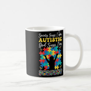 Caneca De Café Deus Diz Criança Perfeita Colorida Quebra-Cabeça C