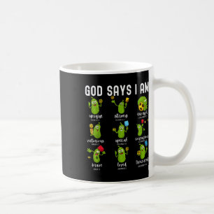 Caneca De Café Deus Diz Eu Sou Pepino Pickleball Versículo Bíblic