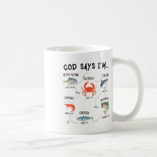 Caneca De Café Deus Diz Que Estou Pescando Versículo Bíblico Chri