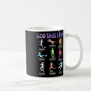Caneca De Café Deus Diz Que Eu Sou Camiseta De Futebol Feminino C