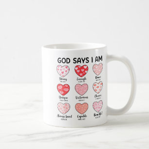 Caneca De Café Deus Diz Que Eu Sou Fé Cristã Coração Dia dos Namo
