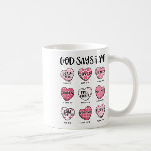 Caneca De Café Deus Diz Que Sou Namorados Candy Religião Cristã