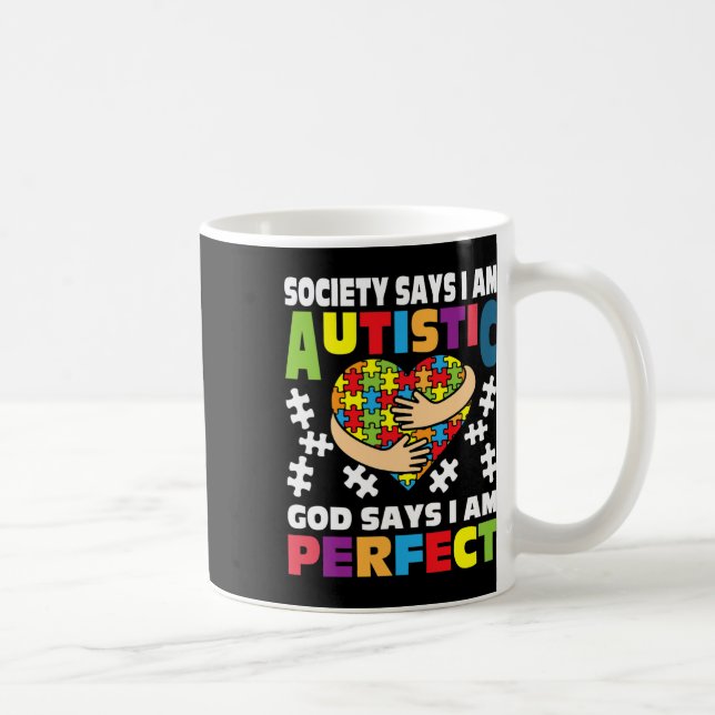 Caneca De Café Deus Diz Que Sou Perfeito - Quebra-Cabeça Autista  (Direita)