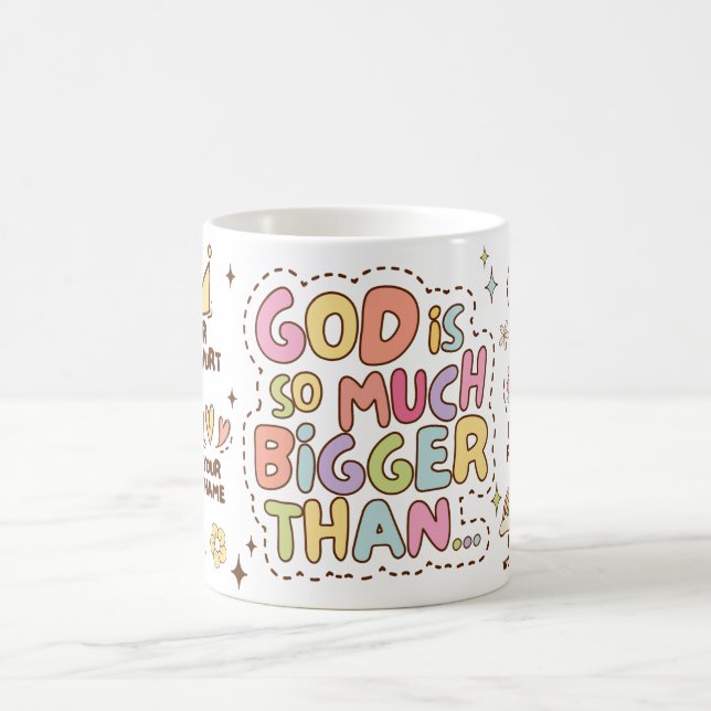 Caneca De Café Deus é a maior ilustração motivacional cristã (Centro)