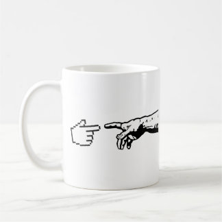 Caneca De Café Deus e as mãos da máquina