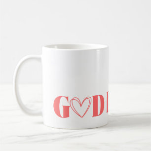 Caneca De Café 'Deus É Bom' Coral Macio Vermelho Cristão Minimali
