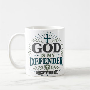 Caneca De Café Deus É Meu Defensor Citação de Verdade Bíblica