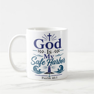 Caneca De Café Deus É Meu Porto Seguro Citação da Verdade Bíblica