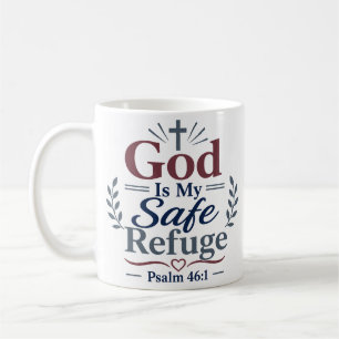 Caneca De Café Deus É Meu Refúgio Seguro Design de Conforto Crist