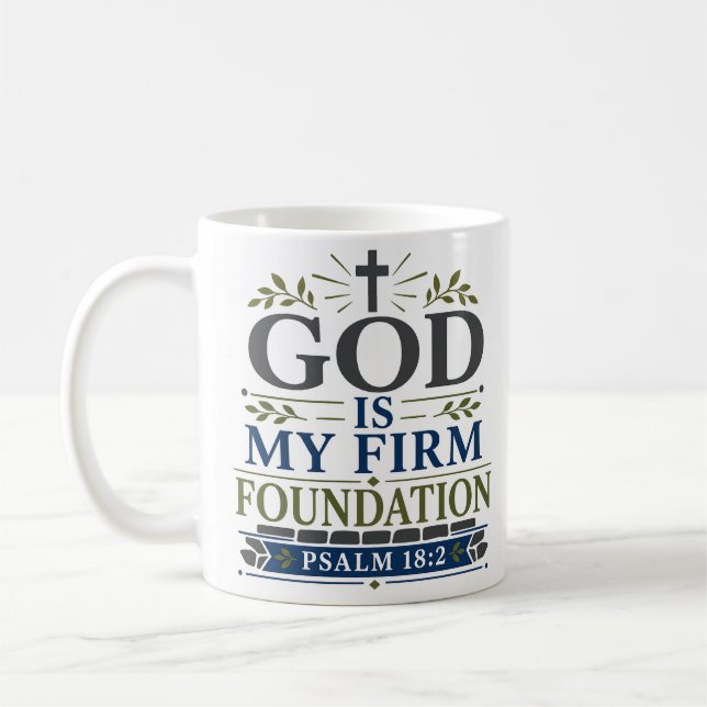 Caneca De Café Deus É Minha Base Firme Devocional Diário de Fé (Esquerda)