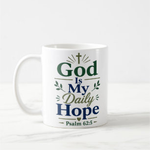 Caneca De Café Deus É Minha Esperança Diária Citação Inspiradora