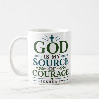 Caneca De Café Deus É Minha Fonte De Coragem Citação Cristã Boho