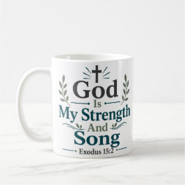 Caneca De Café Deus É Minha Força E Canção Citação Diária da Escr