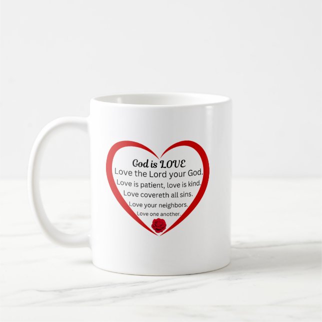 Caneca De Café Deus é o amor clássico (Esquerda)