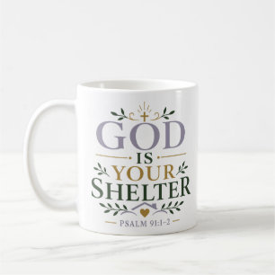 Caneca De Café Deus É Seu Abrigo Citação de Encorajamento Espirit