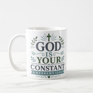 Caneca De Café Deus É Sua Constante Citação de Fé Inspiradora