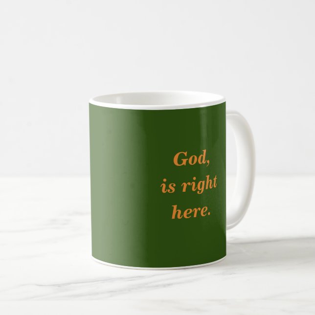 Caneca De Café Deus, está aqui. (Frente Esquerda)