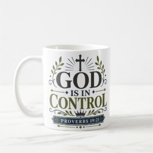 Caneca De Café Deus Está no Controle Citação Motivacional Religio