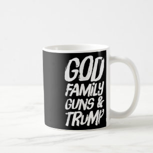 Caneca De Café Deus Família Armas & Trump ganha eleição presi