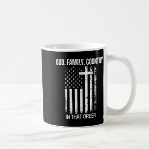 Caneca De Café Deus Família País Nessa Ordem Patriótico Cristão