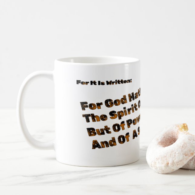 Caneca De Café Deus Hath Não Nos Deu O Espírito Do Medo (Com Donut)