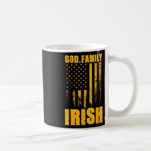 Caneca De Café Deus Irlandês de Notre Dame. Família. Bandeira Vin