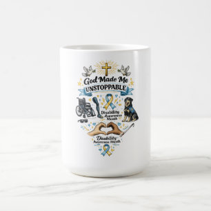 Caneca De Café Deus Me Fez Imparável – Dia da Conscientização sob