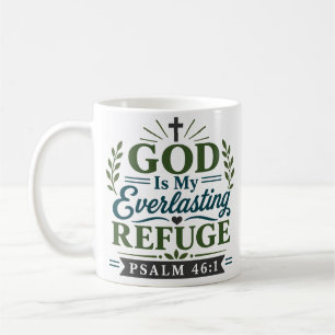 Caneca De Café Deus Meu Refúgio Eterno Verso Encorajador