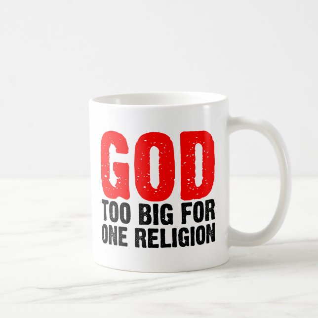 CANECA DE CAFÉ DEUS MUITO GRANDE PARA UMA RELIGIÃO (Direita)
