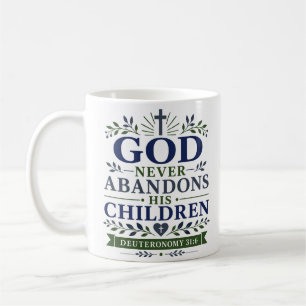 Caneca De Café Deus Nunca Abandona Seus Filhos Clássico Cristão
