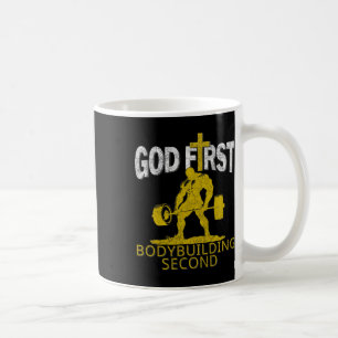 Caneca De Café Deus Primeiro Criador de Bacalhau Segundo Gym Work