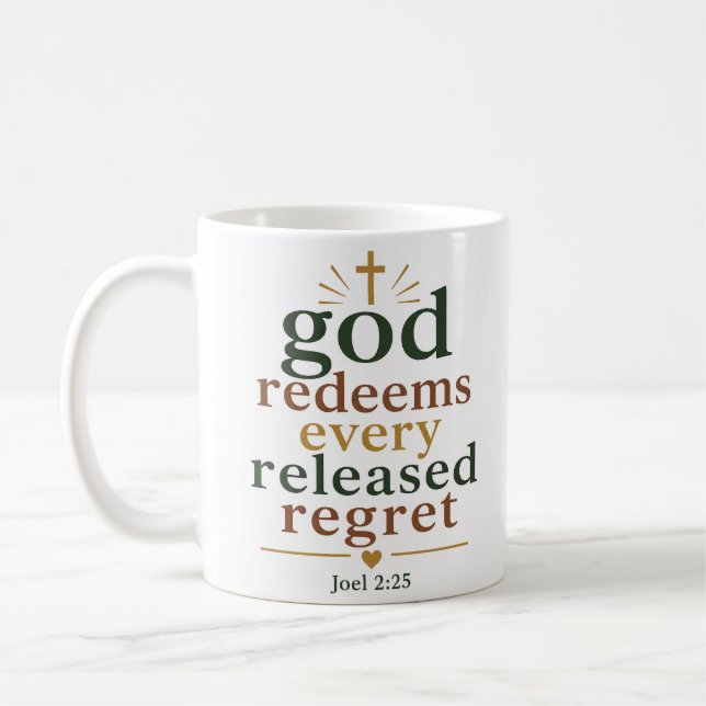 Caneca De Café Deus Redime Todo Arrependimento Liberado Verdade B (Esquerda)