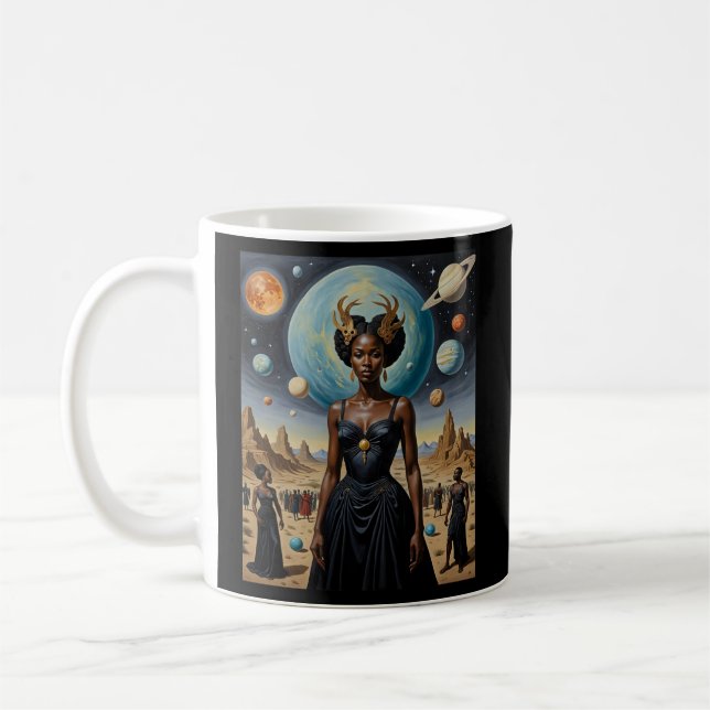 Caneca De Café Deusa Celestial da Impressão Galáctica (Esquerda)