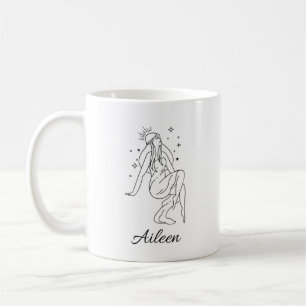 Caneca De Café Deusa celestial personalizada Halloween