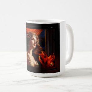Caneca De Café Deusa Da Arte Do Sol Deco Glamor Romântico