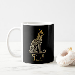 Caneca De Café Deusa de Gato Egípcia. Nome em hieroglifos
