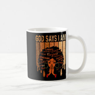 Caneca De Café Deusa negra diz sou negra mês da história da melan