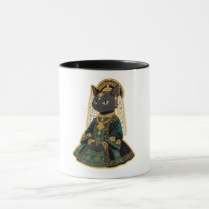 Caneca de Café Deusa Nupcial Gato Cinza