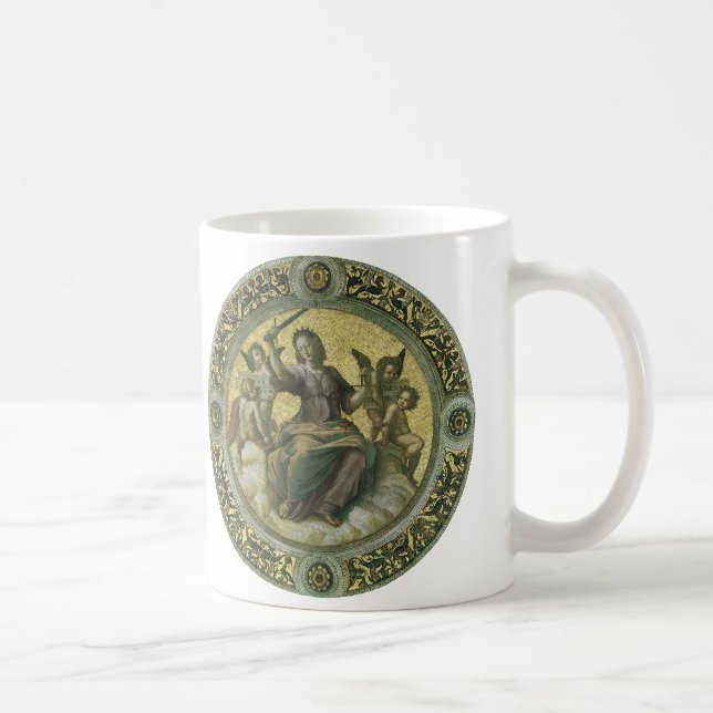 Caneca De Café Deusa Romana Justiça com Anjos por Rafael (Direita)