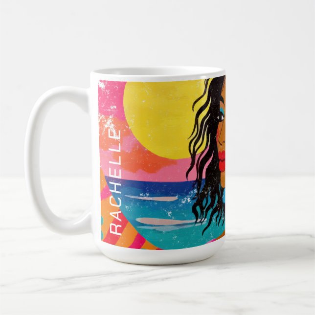 Caneca De Café Deusa Tropical - Arte Pop vibrante (Esquerda)