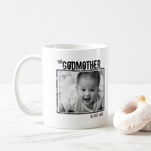 Caneca De Café DeusMãe | Foto personalizada e nome (Com Donut)