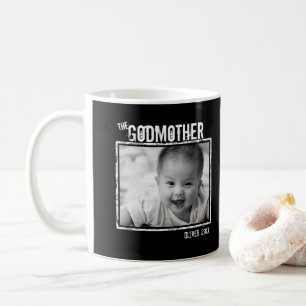 Caneca De Café DeusMãe   Foto personalizada e nome preto