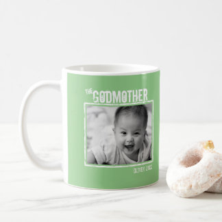 Caneca De Café DeusMãe | Foto personalizada e nome verde
