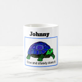 Caneca De Café Devagar e estável é uma tartaruga, personalizada